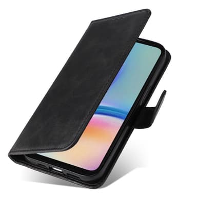 SKALO Samsung A05s 4G PU-nahkainen Lompakkokotelo - Musta