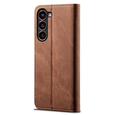 SKALO Samsung S24 Jeans Lompakkokotelo - Ruskea