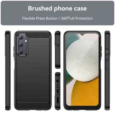 SKALO Samsung A05s 4G Armor Carbon Iskunkestävä TPU suojakuori - Musta
