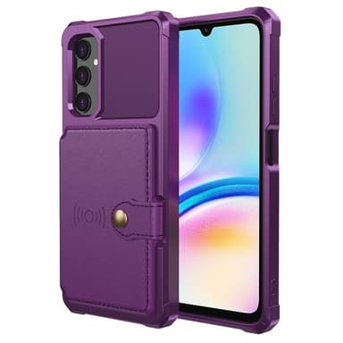 SKALO Samsung A05s 4G Iskunkestävä kuori lompakolla - Violetti