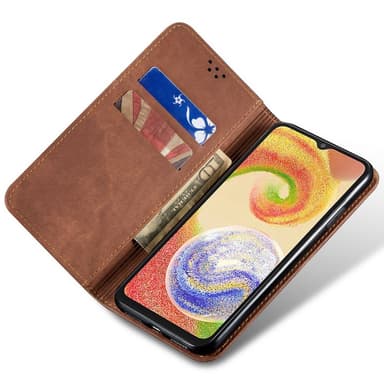 SKALO Samsung S24 Jeans Lompakkokotelo - Ruskea