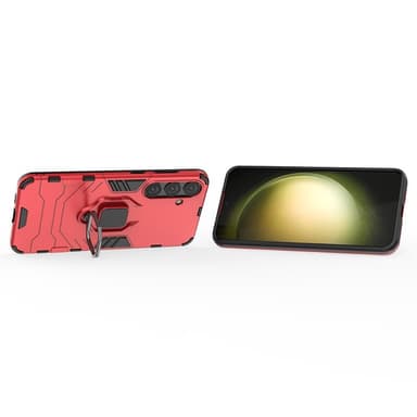 SKALO Samsung S24+ Armor Hybridi metallirengas kuori - Punainen