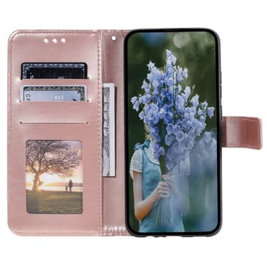 SKALO Samsung A05s 4G Mandala lompakkokotelo - Ruusukulta