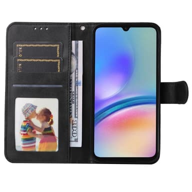 SKALO Samsung A05s 4G PU-nahkainen Lompakkokotelo - Musta