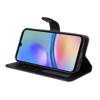 SKALO Samsung A05s 4G PU-nahkainen Lompakkokotelo - Musta