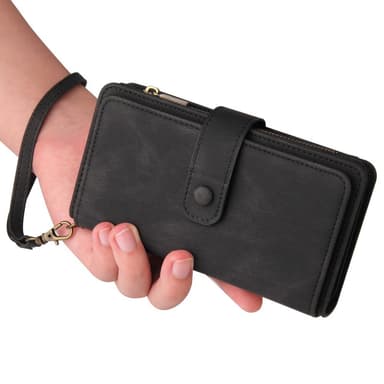 SKALO Samsung A05s 4G Big Wallet 17-lokeroa Lompakkokotelo - Musta