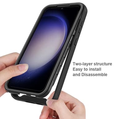 SKALO Samsung S23 FE Iskunkestävä Clear Hybridi Suojakuori - Musta