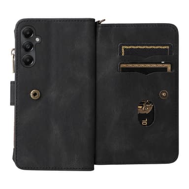 SKALO Samsung A05s 4G Big Wallet 17-lokeroa Lompakkokotelo - Musta