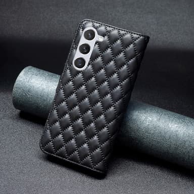 SKALO Samsung S24 BINFEN COLOR Tikattu Lompakko - Musta