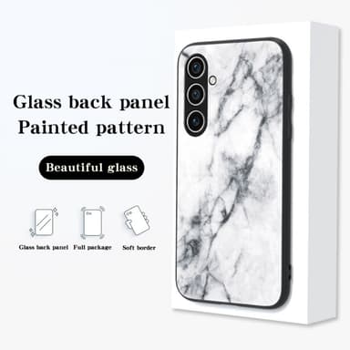 SKALO Samsung S24 Marmori karkaistu lasi TPU-suojakuori - #1