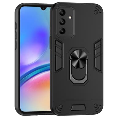 SKALO Samsung A05s 4G Armor Hybridi metallirengas kuori - Musta