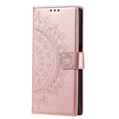 SKALO Samsung S24 Mandala lompakkokotelo - Ruusukulta