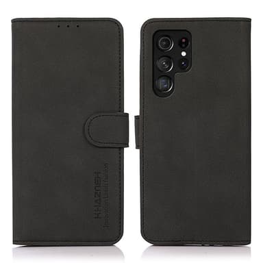 SKALO Samsung S24 Ultra KHAZNEH Lompakkokotelo PU-nahasta - Musta