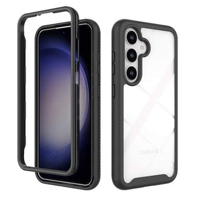 SKALO Samsung S24 Iskunkestävä Clear Hybridi Suojakuori - Musta