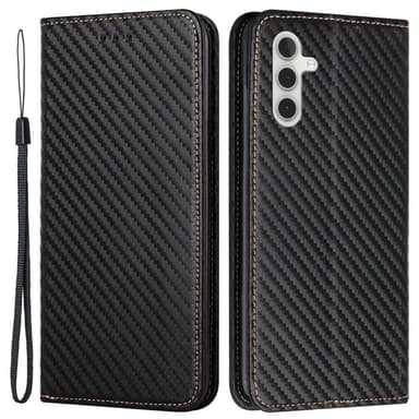 SKALO Samsung S24 Carbon Fiber Lompakkokotelo - Musta
