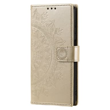 SKALO Samsung S24+ Mandala lompakkokotelo - Kulta