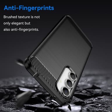 SKALO Samsung S23 FE Armor Carbon Iskunkestävä TPU suojakuori - Musta