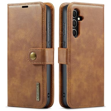 DG MING Samsung S23 FE 2-in-1 magneetti lompakkokotelo - Ruskea