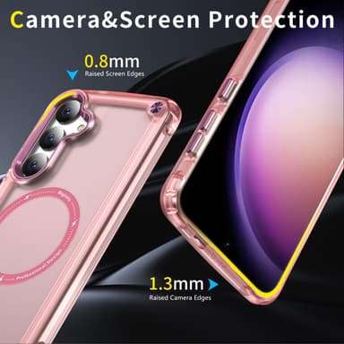 SKALO Samsung S24 Läpinäkyvä TPU Magneetti/Metal Suojakuori - Pinkki