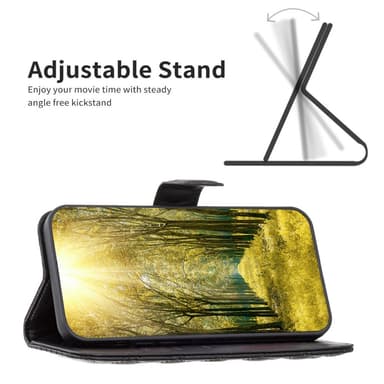 SKALO Samsung A05s 4G BINFEN COLOR Tikattu Lompakko - Musta
