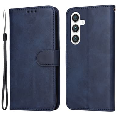SKALO Samsung S24 PU-nahkainen Lompakkokotelo - Sininen