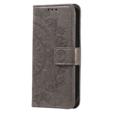SKALO Samsung S24 Mandala lompakkokotelo - Harmaa