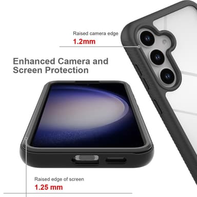 SKALO Samsung S24 Iskunkestävä Clear Hybridi Suojakuori - Musta