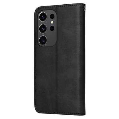 SKALO Samsung S24 Ultra PU-nahkainen Lompakkokotelo - Musta
