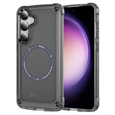 SKALO Samsung S24 Läpinäkyvä TPU Magneetti/Metal Suojakuori - Musta