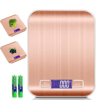 Keittiövaaka elektroninen vaaka 5 kg Vedenpitävä (rosé)