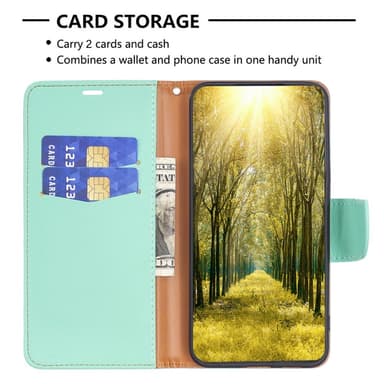 SKALO Samsung S24 Litchi Lompakkokotelo - Turkoosi
