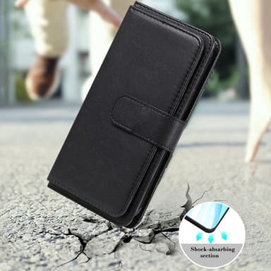 SKALO Samsung S23 FE 10-lokeroa Lompakkokotelo - Musta