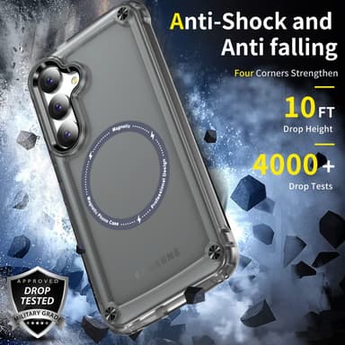 SKALO Samsung S24 Läpinäkyvä TPU Magneetti/Metal Suojakuori - Musta