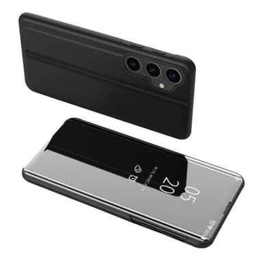 SKALO Samsung S23 FE Clear View Mirror Lompakko - Musta