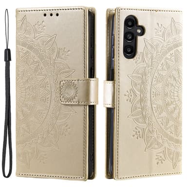 SKALO Samsung S24+ Mandala lompakkokotelo - Kulta