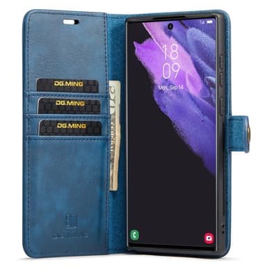 DG MING Samsung S24 Ultra 2-in-1 magneetti lompakkokotelo - Sininen