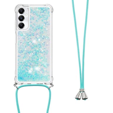 SKALO Samsung A05s 4G Juoksuhiekka Glitter Mobile kaulapanta - Turkoosi