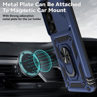SKALO Samsung S24 Armor hybridi metallirengas kameran liukusäädin - Sininen