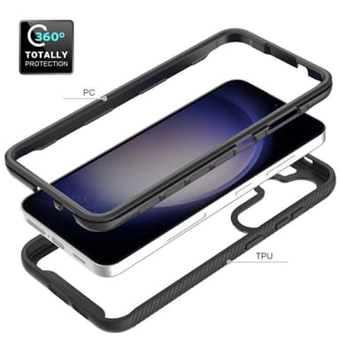 SKALO Samsung S24 Iskunkestävä Clear Hybridi Suojakuori - Musta