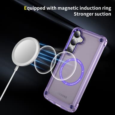 SKALO Samsung S24 Läpinäkyvä TPU Magneetti/Metal Suojakuori - Violetti