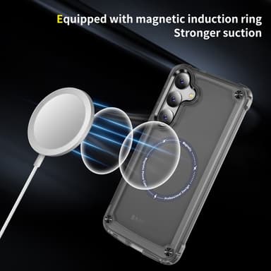 SKALO Samsung S24 Läpinäkyvä TPU Magneetti/Metal Suojakuori - Musta