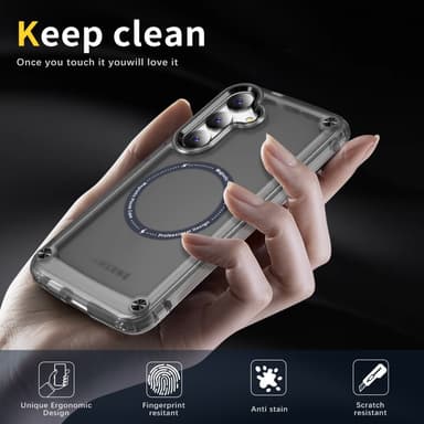 SKALO Samsung S24 Läpinäkyvä TPU Magneetti/Metal Suojakuori - Musta