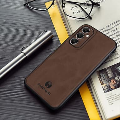 SKALO Samsung A05s 4G ANNYOJO PU Nahka Suojakuori - Musta