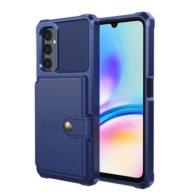 SKALO Samsung A05s 4G Iskunkestävä kuori lompakolla - Sininen
