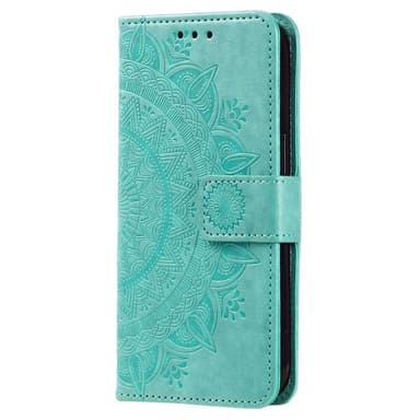 SKALO Samsung S24 Mandala lompakkokotelo - Turkoosi