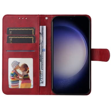 SKALO Samsung S24+ PU-nahkainen Lompakkokotelo - Punainen