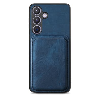 SKALO Samsung S24 PU-nahkakuori, jossa on irrotettava magneettinen lompakko - Sininen