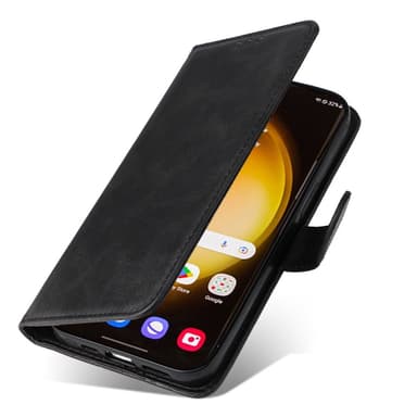 SKALO Samsung S24 Ultra PU-nahkainen Lompakkokotelo - Musta