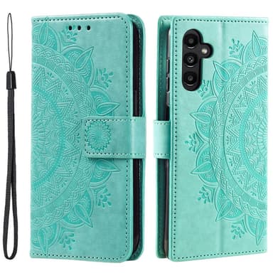 SKALO Samsung S24 Mandala lompakkokotelo - Turkoosi