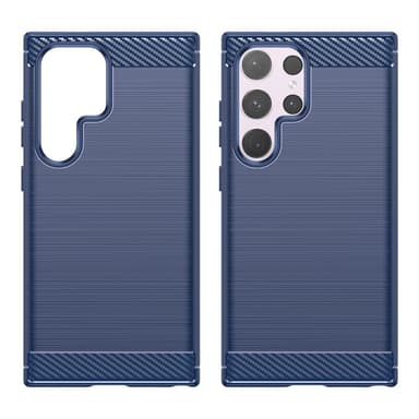 SKALO Samsung S24 Ultra Armor Carbon Iskunkestävä TPU suojakuori - Sininen